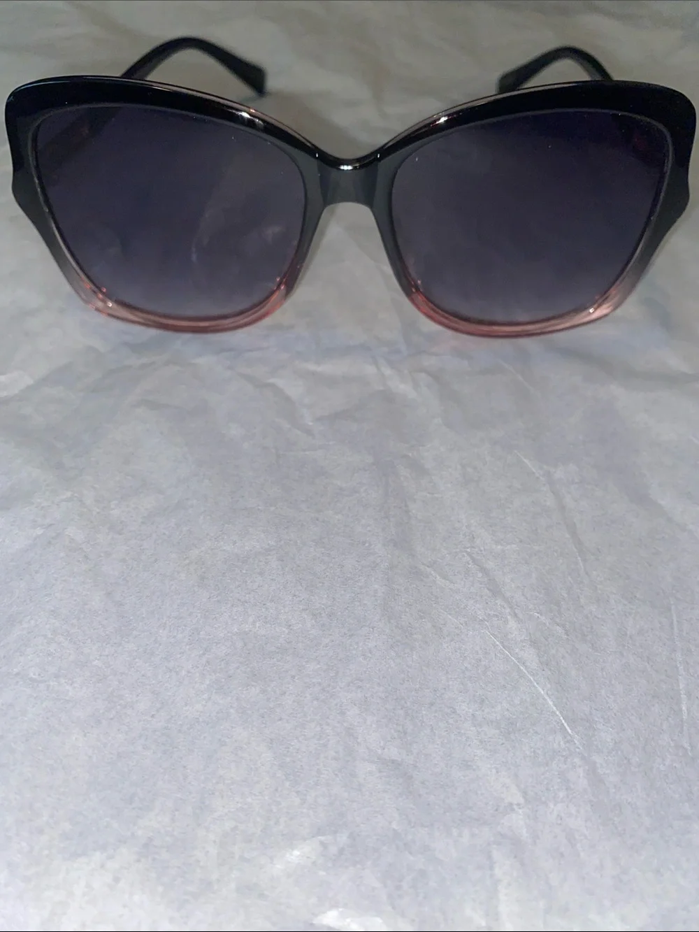 Gradient Black to Pink Oversized Cat-Eye Sunglasses
